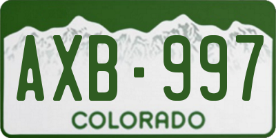 CO license plate AXB997