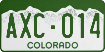CO license plate AXC014