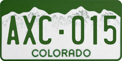 CO license plate AXC015