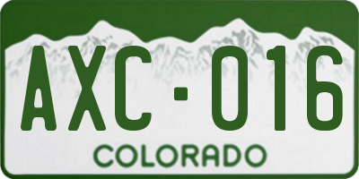 CO license plate AXC016