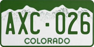 CO license plate AXC026