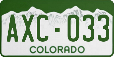 CO license plate AXC033