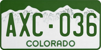 CO license plate AXC036