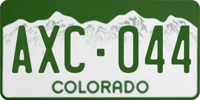 CO license plate AXC044