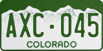 CO license plate AXC045