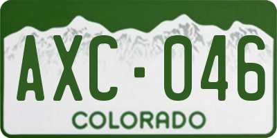 CO license plate AXC046