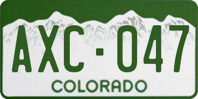 CO license plate AXC047