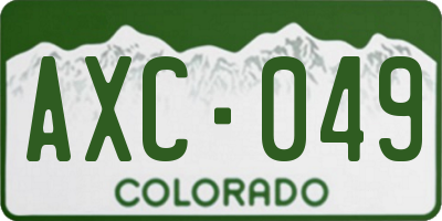 CO license plate AXC049