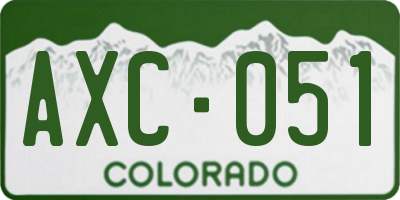 CO license plate AXC051