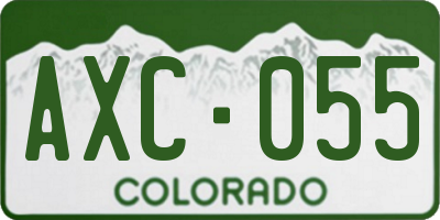 CO license plate AXC055