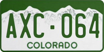 CO license plate AXC064