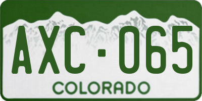 CO license plate AXC065