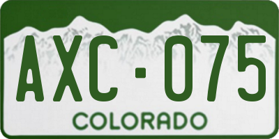 CO license plate AXC075