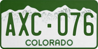 CO license plate AXC076