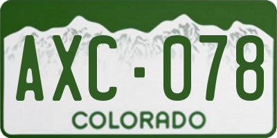 CO license plate AXC078