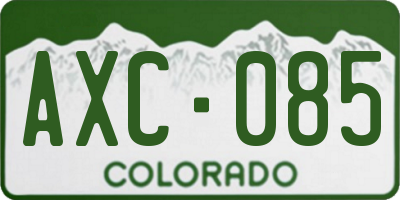 CO license plate AXC085