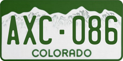 CO license plate AXC086