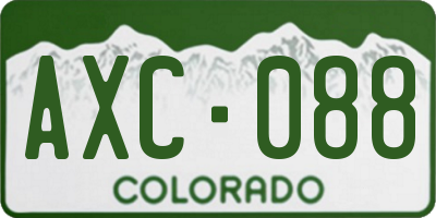 CO license plate AXC088