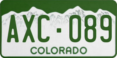 CO license plate AXC089