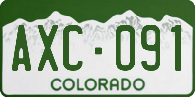 CO license plate AXC091