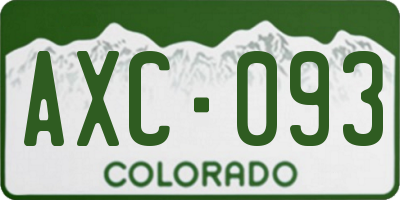 CO license plate AXC093