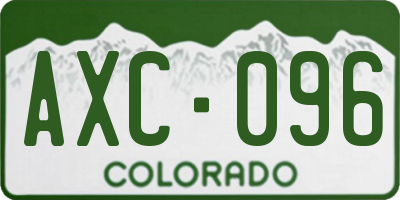 CO license plate AXC096