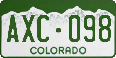 CO license plate AXC098