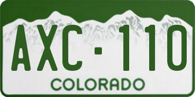 CO license plate AXC110