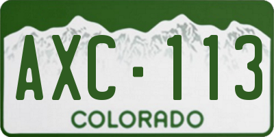 CO license plate AXC113