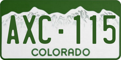 CO license plate AXC115