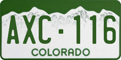 CO license plate AXC116