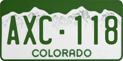 CO license plate AXC118