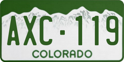 CO license plate AXC119
