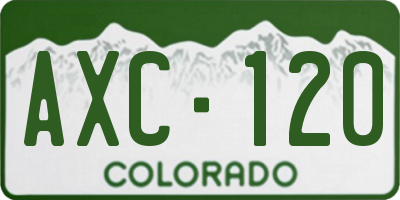 CO license plate AXC120