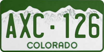 CO license plate AXC126
