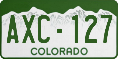 CO license plate AXC127