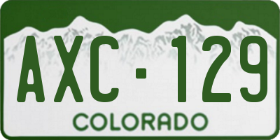 CO license plate AXC129