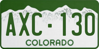 CO license plate AXC130