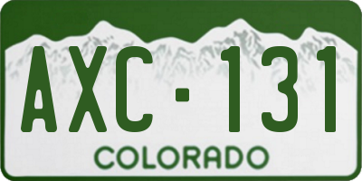 CO license plate AXC131
