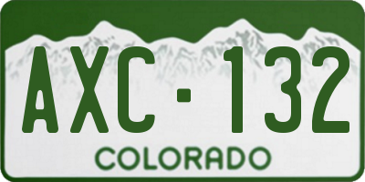 CO license plate AXC132
