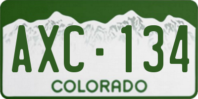 CO license plate AXC134