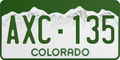 CO license plate AXC135