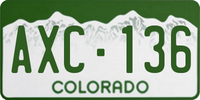 CO license plate AXC136