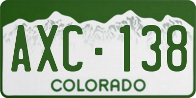 CO license plate AXC138
