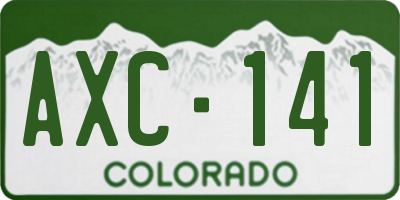 CO license plate AXC141