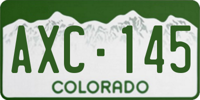 CO license plate AXC145