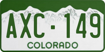 CO license plate AXC149