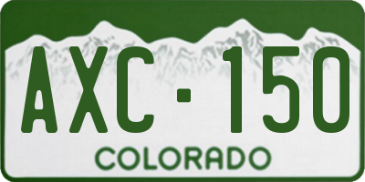 CO license plate AXC150