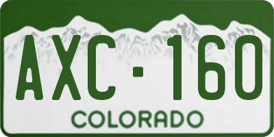 CO license plate AXC160