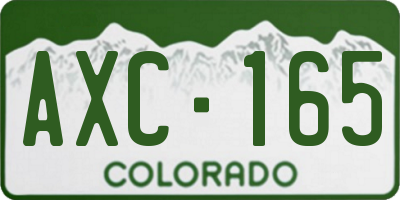CO license plate AXC165